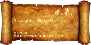Aranyosi Margit névjegykártya
