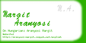 margit aranyosi business card